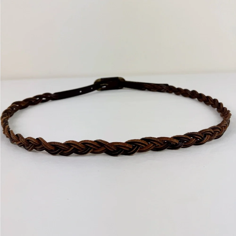 Delia's Vintage Brown Leather Braided Belt